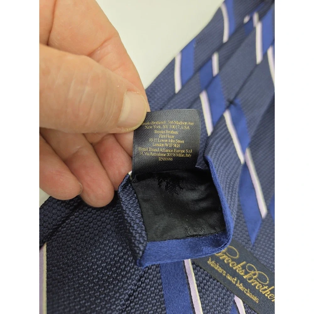 Brooks Brothers Navy Purple Striped Makers And Merchants Men's‎ Silk Tie
